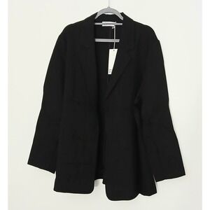 Pari Passu Ponte Debi Open Blazer Women's Size 18 Black Luxury Lightweight NWT